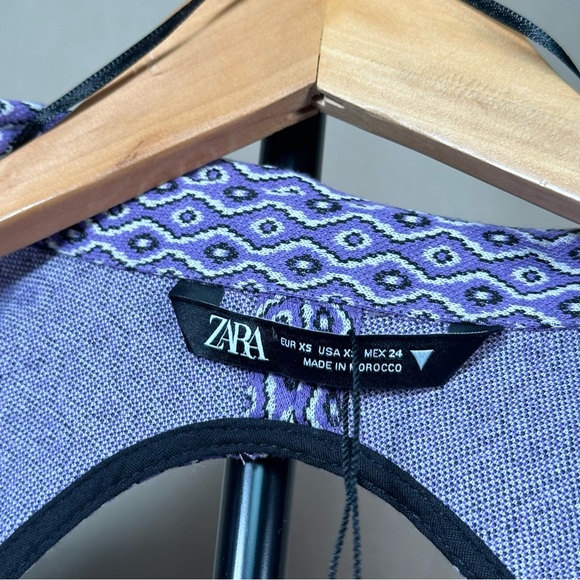 Zara Purple, Grey Printed Open Back Jumpsuit Size XS NWOT - Picture 12 of 14